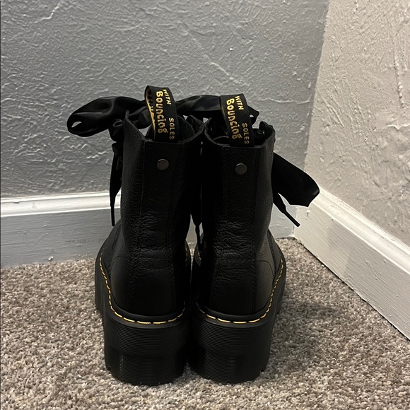 Dr. Seuss Black Lace-Up Combat Boots - Picture 4 of 6